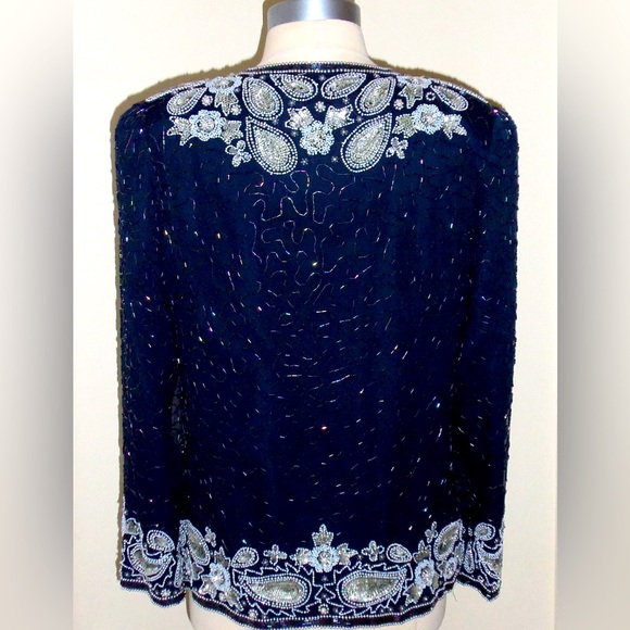 Laurence Kazar Embroidered Vintage Beaded Trophy Jacket Size M - Picture 4 of 4